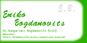 eniko bogdanovits business card